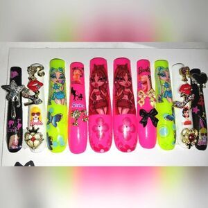 Hand crafted custom 10pc xxxl acrylic press on nails